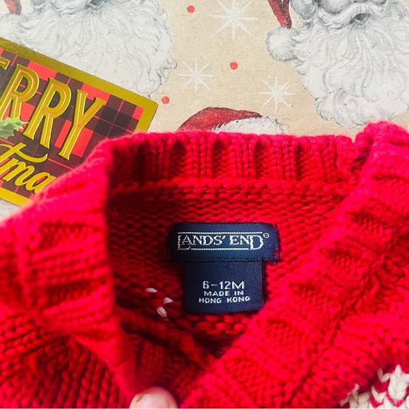 Land End Red Reindeer Sweater - Picture 4 of 4